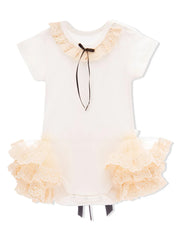 Ruffle-trim short-sleeve bodysuit manufacturer