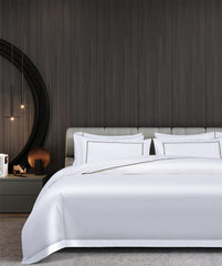 Hotel Double Brown Lines Embroidery Bedding