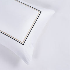 Hotel Double Brown Lines Embroidery Bedding