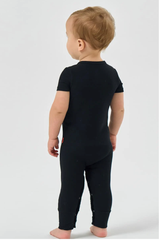 Barboteuse à manches courtes et bas longs pour bébé, en bambou côtelé, personnalisée