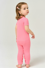 Mono de bebé de manga corta y pantalones largos de bambú acanalado, personalizado a granel