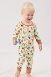 Customized Bulk Bamboo Baby Back-Opening Jumpsuit