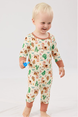 Mono de bebé de bambú personalizado al por mayor con abertura en la espalda