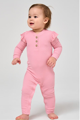 Customized Bulk Bamboo Ribbed Baby Jumpsuit