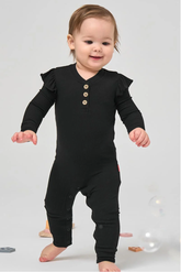 Customized Bulk Bamboo Ribbed Baby Jumpsuit