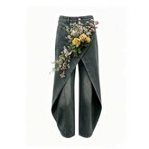 Vintage Washed Barrel Jeans | Custom Wedding Denim Pants | Bridal/Bridesmaid High Waisted Wide Leg Trousers | Oversized Relaxed Fit for Brides & Grooms