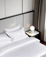 Hotel White Satin Embroidery Border Bedding Set