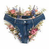 Denim Bridal Panties with Floral Details | Something Blue Wedding Lingerie | Western Bride Gift | Cowgirl Wedding Underwear | Rustic Bridal Shower