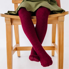 OEM & ODM knitting factory for cable knit baby & toddler tights. Combed cotton fabric, seamless toe, wide waistband, soft & breathable. Custom patterns & colors available. BSCI certified, comply with EU infant textile safety standards