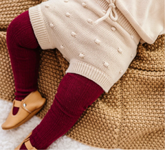 OEM & ODM knitting factory for cable knit baby & toddler tights. Combed cotton fabric, seamless toe, wide waistband, soft & breathable. Custom patterns & colors available. BSCI certified, comply with EU infant textile safety standards