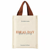 Cotton Canvas Tote Bag, Minimalist Letter Printed Canvas Shopping Bag, Reinforced Strap Canvas Gift Handbag for Daily Commute & Picnic