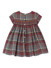 Elastic shirred plaid dress manufacturer