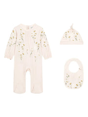 Daisy-print romper set manufacturer