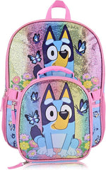 Bluey Backpack with Lunch Box Set for Kids, 16in School Bookbag
