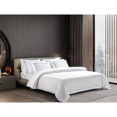 Hotel Double Brown Lines Embroidery Bedding