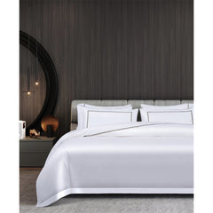 Hotel Double Brown Lines Embroidery Bedding