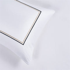 Hotel Double Brown Lines Embroidery Bedding