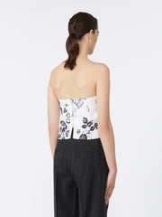 Printed silk corset top manufacturer