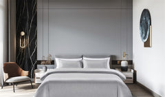 Hotel White Satin Bedding Set