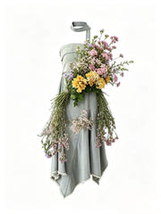 Bleached Denim Strapless Bridal Dress