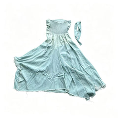 Bleached Denim Strapless Bridal Dress