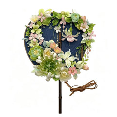 Denim Wedding Hand Fan | Rustic Western Bridal Fan, Vintage Denim Romantic Accessory for Country Wedding, Bridal Shower & Wedding Photoshoot
