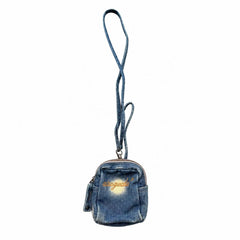 Denim Mini Zipper Key Pouch, Western Cowgirl Wedding Bridesmaid Gift, Rustic Denim Wedding Favor, Small Denim Coin Purse, Country Barn Wedding Party Gift, Vintage Jean Key Bag for Bridal Shower