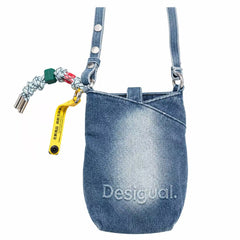 Vintage Washed Denim Crossbody Phone Bag, Western Cowgirl Bridesmaid Gift, Denim Barn Wedding Favor, Small Jean Shoulder Purse, Boho Country Wedding Guest Souvenir, Desigual Style Denim Mini Handbag
