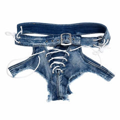 Lace-Up Denim Bridal Panties | Cowgirl Wedding Lingerie | Western Bride Boudoir | Floral Denim Wedding Underwear | Something Blue Gift
