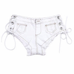 White Denim Bridal Panties with Floral Details | Western Wedding Lingerie | Cowgirl Bride | Something Blue Gift | Rustic Bridal Shower Lingerie