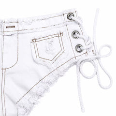 White Denim Bridal Panties with Floral Details | Western Wedding Lingerie | Cowgirl Bride | Something Blue Gift | Rustic Bridal Shower Lingerie