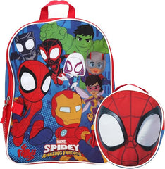 OEM & ODM licensed IP bag factory for Fast Forward Spider-Man 15 inch kids backpack & insulated lunch box set