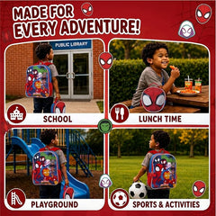 OEM & ODM licensed IP bag factory for Fast Forward Spider-Man 15 inch kids backpack & insulated lunch box set